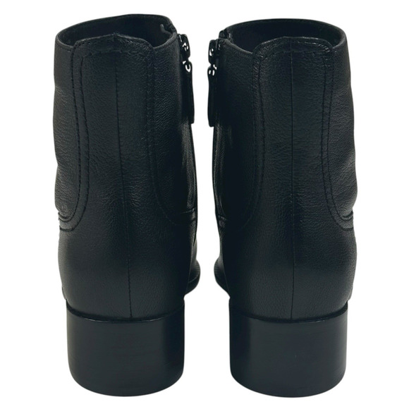 COLE HAAN Naia Black Leather Ankle Boots Womens Size 7B Side Zip New $200 B - Picture 3 of 11